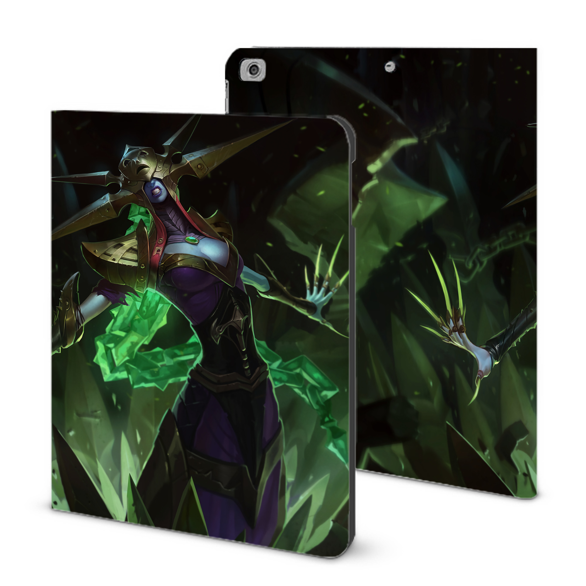 （画像用） リーグ・オブ・レジェンド League of Legends LOL IPad ケース ブック型 PUレザー TPU 耐衝撃 軽量 薄型 ペン収納なし 全面保護 IPad 各モデル対応